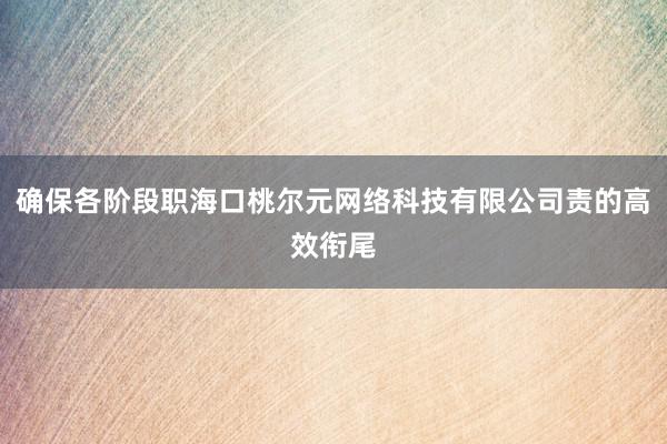 确保各阶段职海口桃尔元网络科技有限公司责的高效衔尾