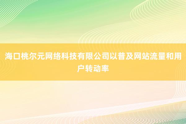 海口桃尔元网络科技有限公司以普及网站流量和用户转动率